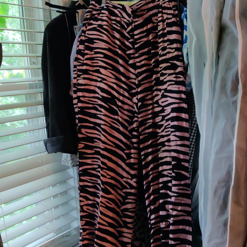 Ganni pink zebra pants